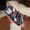 Retro Clássico Americano Carro Bandeira Americana Maçã 17 Capa de Celular Iphone14 Fosca Anti-Queda Capa Protetora 16Pm