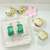 Pendientes de Joyería Asimétricos con Forma de Gota de Aceite Personalizados de Moda Joyería de Lujo Accesible Pendientes Elegantes Simples Chapados en Cobre 18K de Gama Alta