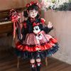 Vestido de Princesa para Niñas Lolita Vestido de Cumpleaños Otoño e Invierno Vestido Suéter de Mickey Vestido Tutú Vestido de Halloween para Niños