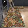Tapete de piso de cocina con estampado floral retro, absorbente, de secado rápido y antideslizante, disponible para venta al por mayor directamente de fábrica, mismo estilo que en Amazon y Temu