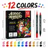 Bestseller transfronterizo: Marcador acrílico de doble punta, bolígrafo de arte para dibujar cabeza de doodle, bolígrafo de color específico para estudiantes para pintar y diario de graffiti