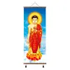 Estatua de Buda Pintura Colgante Namo Amitabha Retrato de Buda Estéreo Doméstico Pintura de Sakyamuni Buda Tres Santos Occidentales Pergamino Guanyin