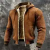 Chaqueta con capucha de forro polar engrosado, nueva popular europea y americana para otoño e invierno, sudadera con capucha tipo gofre que favorece la figura, transfronteriza para hombre