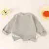 2026 Novo Roupa de Baixo Pelúcia Cor Lisa Infantil Gola Meia Alta Manga Longa Estilo Primavera e Outono Top Quente para Meninos e Meninas Bebê