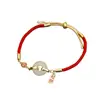 Día de San Valentín Chino Navidad Pulsera de Cuerda Roja Año del Zodiaco Transferencia Pulsera de Jade Blanco Hetian Hebilla de Seguridad Pulsera Regalo para el Día de San Valentín Joyería