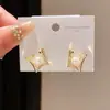 Pendientes de Aguja de Plata de Lujo Ligero con Imitación de Perla de Circonita Redondos y Rombos Estilo Francés Pendientes Simples Elegantes Pendientes de Gama Alta para Mujeres