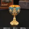 Copas pequeñas de tallo con diseño de rosas, copas de vino pequeñas, vasos individuales, copas de licor de alta gama estilo europeo, copas de vino pequeñas de metal creativas y retro para uso doméstico