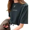 Camiseta de Manga Corta para Mujer 2026 Primavera Nuevo Estilo Estilo Coreano Holgada Estampada Cuello Redondo Top Camiseta de Media Manga Trendy Camiseta Básica