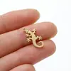 5 Piezas/Paquete Colgante de Lagarto Gecko Accesorios para Joyería DIY Acero Inoxidable Collar Pulsera Pendientes Animales Accesorios Colgantes