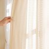 Cortina Transparente Jacquard Moderna Francesa en Relieve, Semicortavientos, Transmisora de Luz, Semitransparente para Ventana de Balcón de Sala de Estar, Keqiao