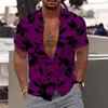2024 Nueva Camisa de Manga Corta Estilo Hawái para Comercio Exterior con Estampado Digital 3D para Hombre Casual Talla Grande Camisa de Playa