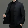 Contador Mesma Roupa Tang de Lã Masculina Meia-idade e Idosos Pai Outono e Inverno Jaqueta de Lã Dupla Face Roupa de Penas Masculina