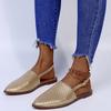 Verano 2021 nuevo transfronterizo Amazon comercio exterior mujeres talla grande spot moda europea y americana temperamento puntiagudas sandalias planas
