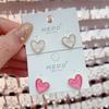 Exquisitos Pendientes de Botón de Corazón Pequeño Estilo Coreano para Mujer, Pendientes Versátiles de Moda Nicho con Aguja de Plata, Pendientes de Diseño de Celebridad de Internet