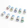 Anillo de Luz Anular de Cabeza Alta de Bloqueo Automático de 12 mm Anillo 3-6V 12-24 Luces LED Interruptor de Botón Redondo de 5 Pines