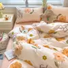 Nuevo Conjunto de Cuatro Piezas de Cachemir Vegetal Cepillado para Dormitorio en Casa, Funda de Edredón Engrosada, Sábana Bajera, Juego de Cama de Tres Piezas para Dormitorio de Estudiantes