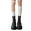 Calcetines apilados sin costuras de algodón de Xinjiang, calcetines de verano de algodón puro para mujer hasta la pantorrilla, calcetines largos a rayas verticales JK de moda para adolescentes y estudiantes
