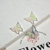 [Mariposa de media flor] Colgante de rosa de mariposa con sensación de hada, material para hacer collares y pulseras de cuentas hecho a mano.