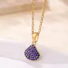 Pendente Criativo Cravejado com Micro Diamantes de Venda Quente Transfronteiriça, Colar de Aço Inoxidável de Luxo Leve e Elegante com Concha, Não Desbota, Atacado