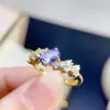 ¡Anillo de Tanzanita Natural! ¡Hermoso Color Morado, Completamente Pulido, Finamente Elaborado en Plata 925! Piedra Principal 5*7mm