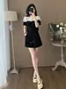 Conjunto Elegante y Juvenil Estilo 2026, Moderno y Casual, Conjunto de Dos Piezas con Encaje Empalmado Adelgazante de Cuello Redondo y Manga Corta para Verano