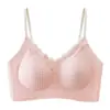 Lencería de encaje Cuihua para mujeres con busto pequeño, sin aros, soporte suave, anticaída, dulce y sexy, sujetador fino y bonito para la espalda.