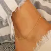 Pulsera de Tobillo Nueva Joyería de Moda Transfronteriza Europea y Americana, Tobillera Redonda Simple de Metal para Mujer