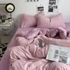 Roupa de Cama Conjunto de Quatro Peças Mãe e Bebê Grau Novo Lençol de Algodão Puro Capa de Edredom Capa de Fronha Conjunto de Três Peças para Dormitório Estudantil 4