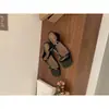Sandalias de tacón alto con tira en T, zapatos sin cordones que aumentan la altura, estilo minimalista de nicho, chanclas retro de tira I con tacón grueso, nuevo modelo de verano