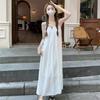 Saia de algodão e linho branco Slip Novo estilo Yunnan Lijiang Sanya Xinjiang Tailândia Turismo Estilo étnico Praia Slip Skirt