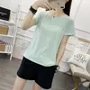 Novo conjunto curto de seda gelada feminino de verão, solto, versátil, fino, esportivo, casual, secagem rápida, respirável, terno de shorts de manga curta