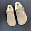 Zapatos Birkenstock, Zapatos de Algodón con Forro de Lana para Mujer, Ropa de Invierno para Exteriores, Zapatos Casuales Relajados de Corcho, Zapatos Birkenstock Cálidos y Engrosados