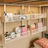 Estante de almacenamiento sobre la cama, solución de almacenamiento para dormitorio, montado en la pared, no requiere taladro, para modificación de litera de dormitorio, cesta colgante de mesita de noche