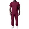 Amazon Transfronterizo Ropa para Lavar a Mano Más Vendida Conjunto Corto de Manga Corta con Aberturas Ropa para Hospital, Doctor, Enfermera Elástica de Secado Rápido Ropa de Trabajo