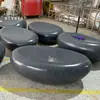 Banqueta de Fibra de Vidro com Aparência de Pedra e Pedras para Shoppings, Parques ao Ar Livre, Assento Oval Criativo Artístico para Lazer