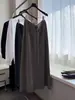 Falda de Punto de Longitud Media de Color Sólido Elástica en la Cintura con Cordón Suave y Delicada Mezcla de Lana Cómoda y Elegante