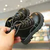 Zapatos de cuero altos estilo británico para niños, Botas Martin para niños y niñas, Botines cortos con cremallera para niños pequeños, Nuevo modelo de otoño 2026