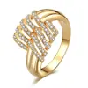 Suministro directo de fábrica Europeo y Americano AliExpress Amazon nuevo anillo chapado en cobre oro de 18 quilates microincrustado circonita anillo para mujer
