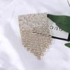 Japonês e coreano moda nova garra de diamante cheio cadeia borla broche temperamento simples acessórios de vestuário requintado colarinho pino local atacado