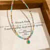 Nuevo Collar Colgante Estilo Chino de Acero de Titanio Resistente para Mujer, Versátil y Elegante, con Cuentas de Piedra Natural Lapis Lázuli Rosa, Cadena para Clavícula para Mujer