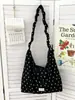 Bolso Bandolera Simple Estilo Coreano de Estrella Nuevo de Principios de Primavera, Bolso Negro y Blanco de Gran Capacidad para Debajo del Brazo, Bolso de Hombro Casual Rayado Versátil