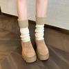 Zapatos peludos de suela gruesa de invierno nuevos y modernos para mujer, Zapatos casuales para exteriores, Pantuflas cerradas coreanas lindas y peculiares estilo Birkenstock para mujer