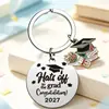 Llavero Colgante de Acero Inoxidable para Mochila de Estudiante, Colgante de Gorro de Graduación Lindo de Dibujos Animados Transfronterizo, Colgante para Llavero del Día del Maestro