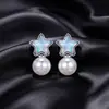 Xuping Joias Liga de Cobre Liga de Cobre Banho de Ouro Branco Brincos Design Versátil Leve Luxo para Mulheres Venda por Atacado
