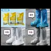 Capa de Chuva Descartável de Plástico Impermeável Antiderrapante Espessada para Dia Chuvoso ao Ar Livre Cobertura para Pés de Tubo Alto Capa de Chuva para Sapatos Portátil
