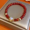 Pulsera de Cristal con Perlas de Cristal Natural Optimizada Pulsera Versátil de Nicho Joyería de Moda de Lujo Ligero Venta al por Mayor para Mujeres