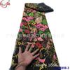 Tela de encaje vintage con lentejuelas de colores con patrón de plantas bordadas, adecuada para vestidos de novia, estilo princesa, flores.