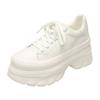 Zapatos Blancos Versátiles de Suela Gruesa para Mujer, Nuevo Estilo Otoño 2026, Zapatos de Plataforma que Aumentan la Altura para Mujeres Bajitas, Tenis Casuales Ligeros para Mujer