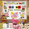 Nuevo Tapiz para Primer Cumpleaños de Niños Colgante de Pared Estilo Ins Telón de Fondo de Cumpleaños Decoración de Dormitorio Sala de Estar Habitación de Estudiantes