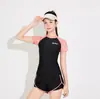 Nuevo Traje de Baño Deportivo para Mujer, Verano, Conjunto de Dos Piezas Conservador Dividido, Cubre Vientre, Adelgazante, Protección Solar, Alta Elasticidad